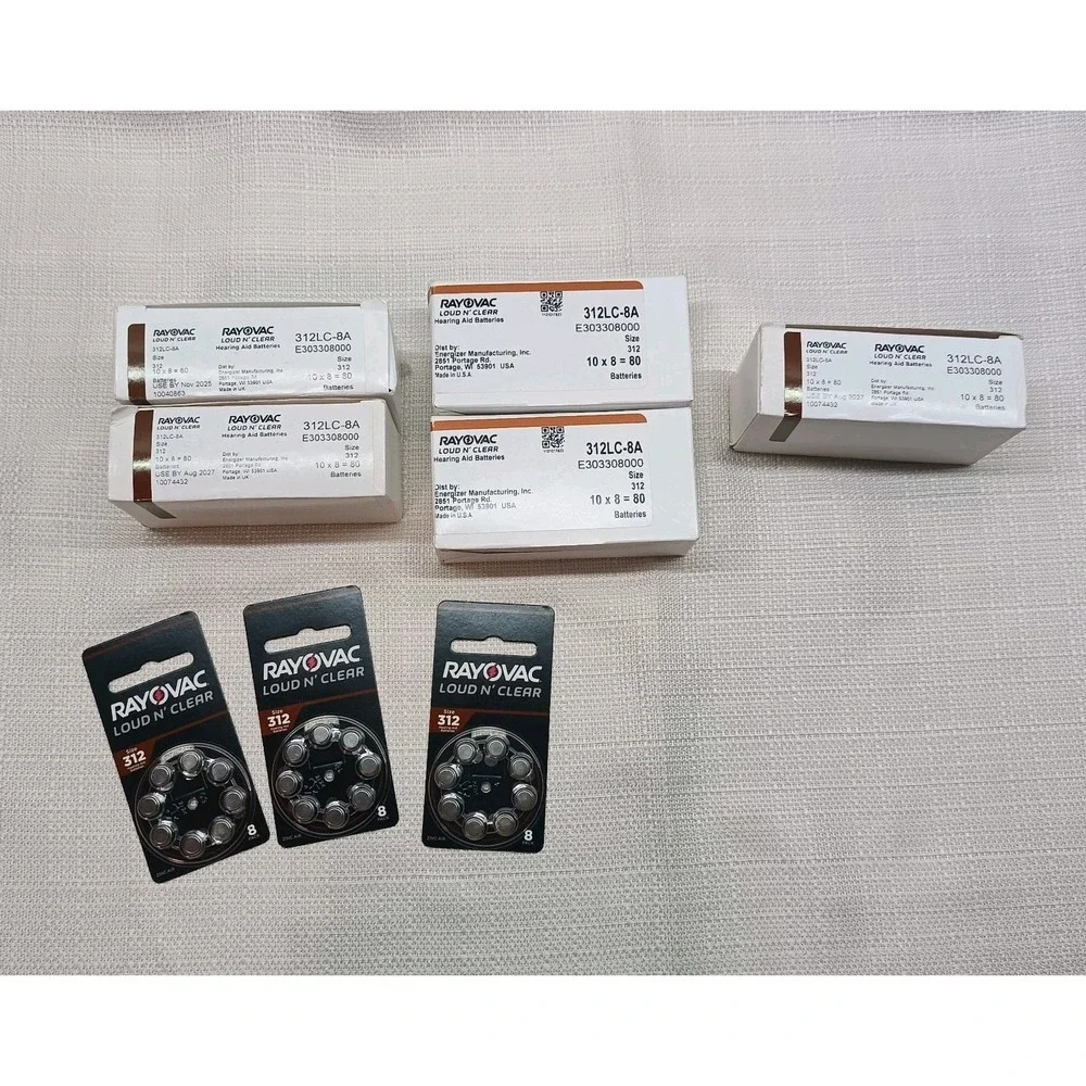 Rayovac Loud N' Clear Sz 312 Hearing Aid Batteries 53‎ Packs Of 8 Total 424